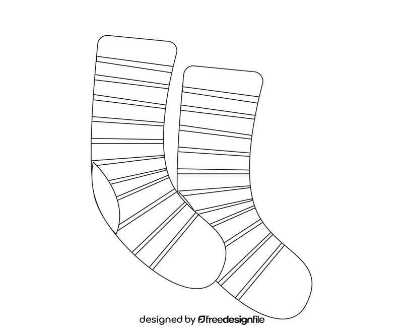 Socks drawing black and white clipart