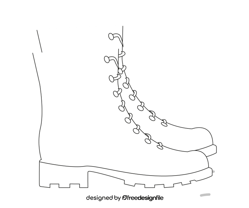 Free boots black and white clipart