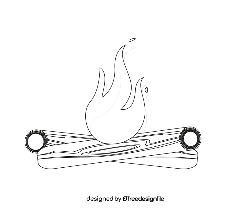 Free bonfire black and white clipart