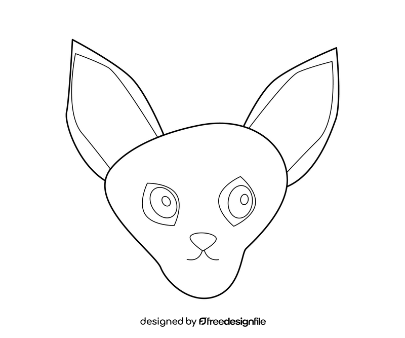 Head of siamese cat black and white clipart