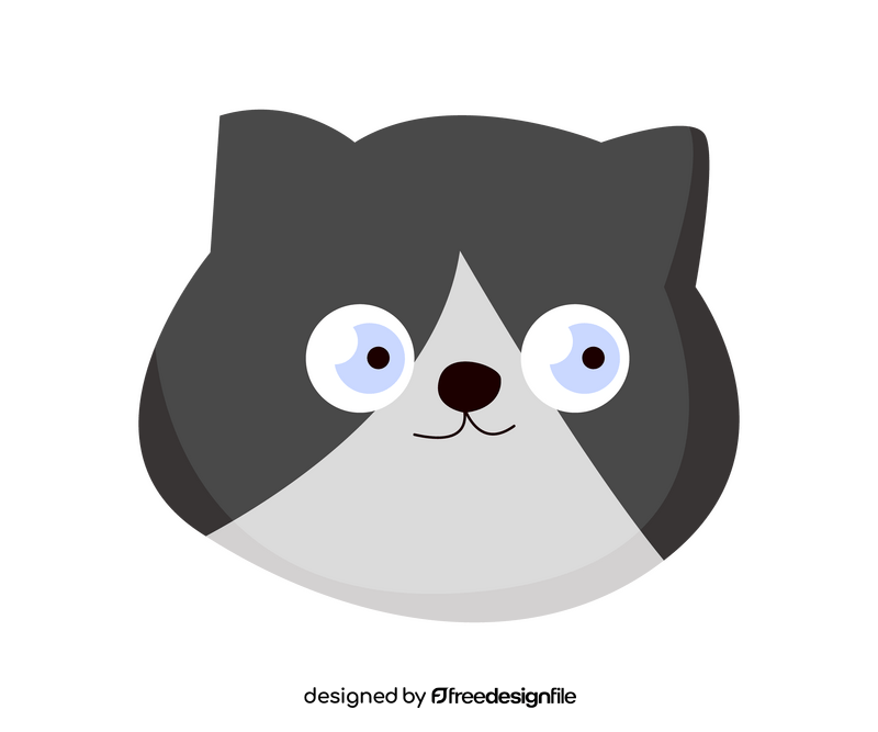 Cute gray kitten portrait clipart