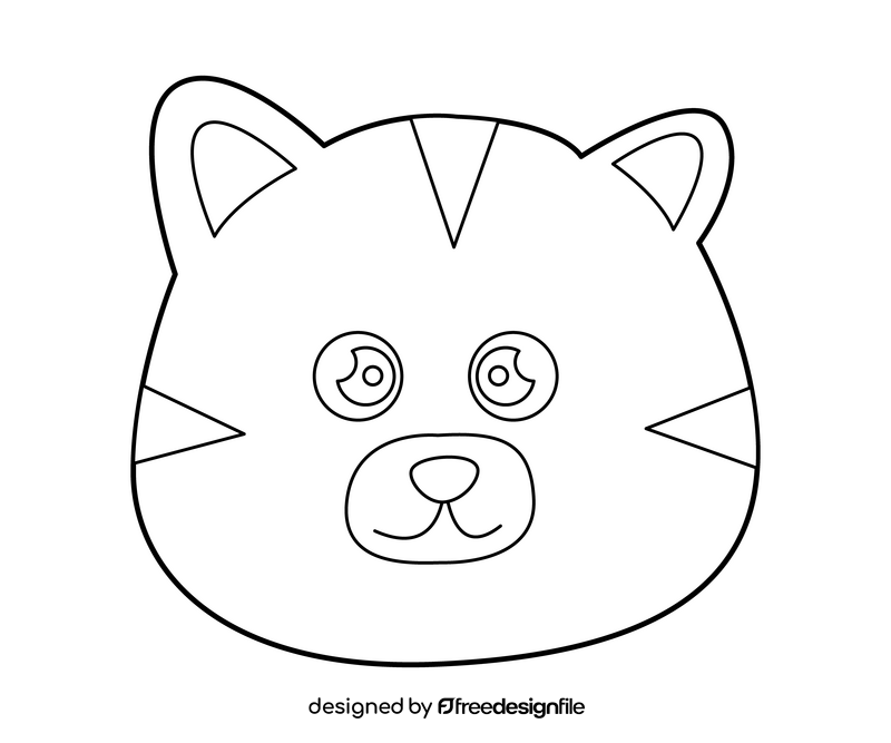 Cartoon ginger cat black and white clipart