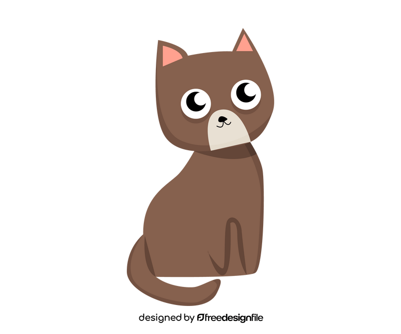 Cute brown kitten clipart