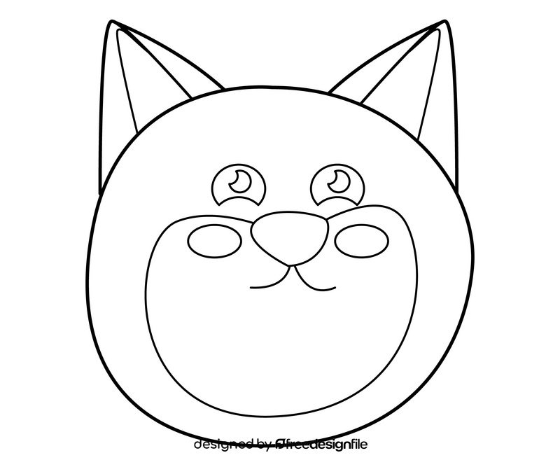 Baby cat avatar drawing black and white clipart