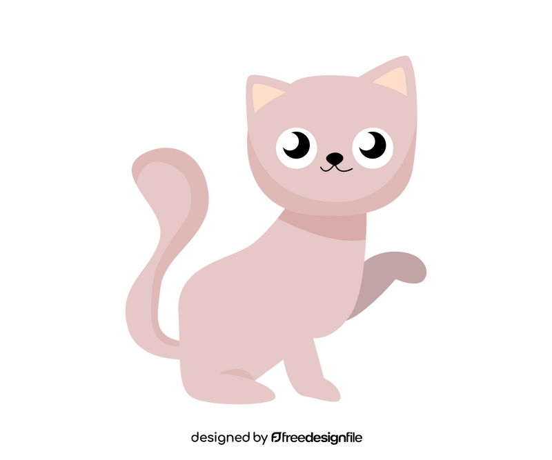Cute white kitten illustration clipart