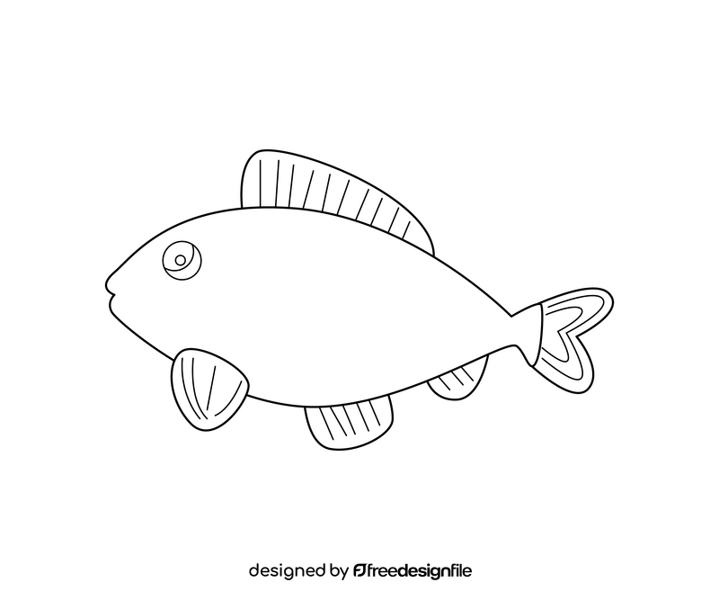 Cartoon fish black and white clipart