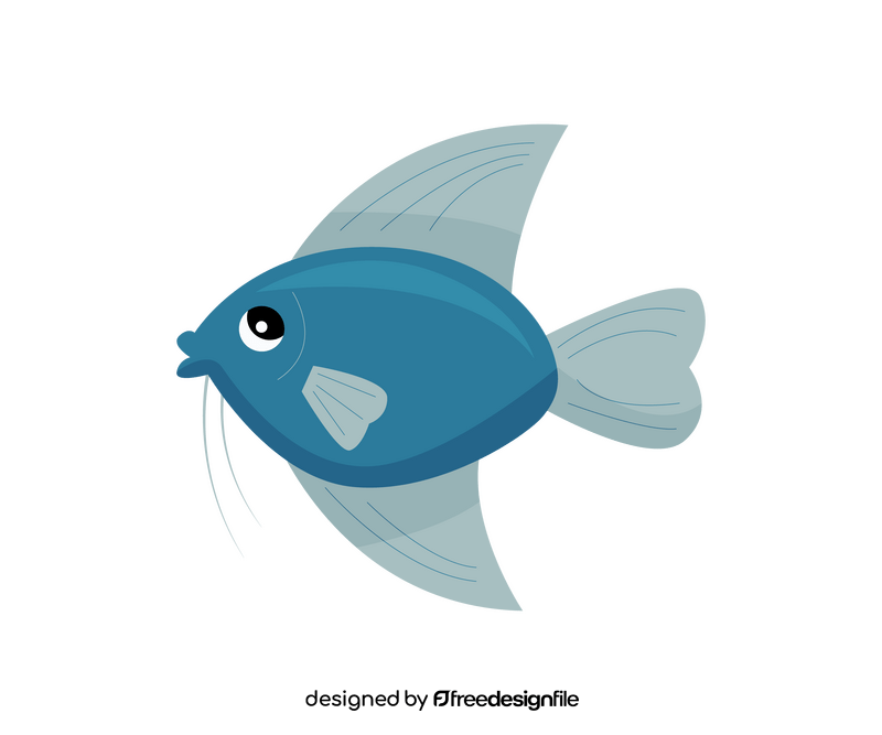 Blue fish illustration clipart