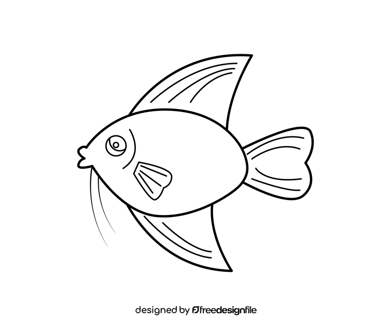 Fish illustration black and white clipart