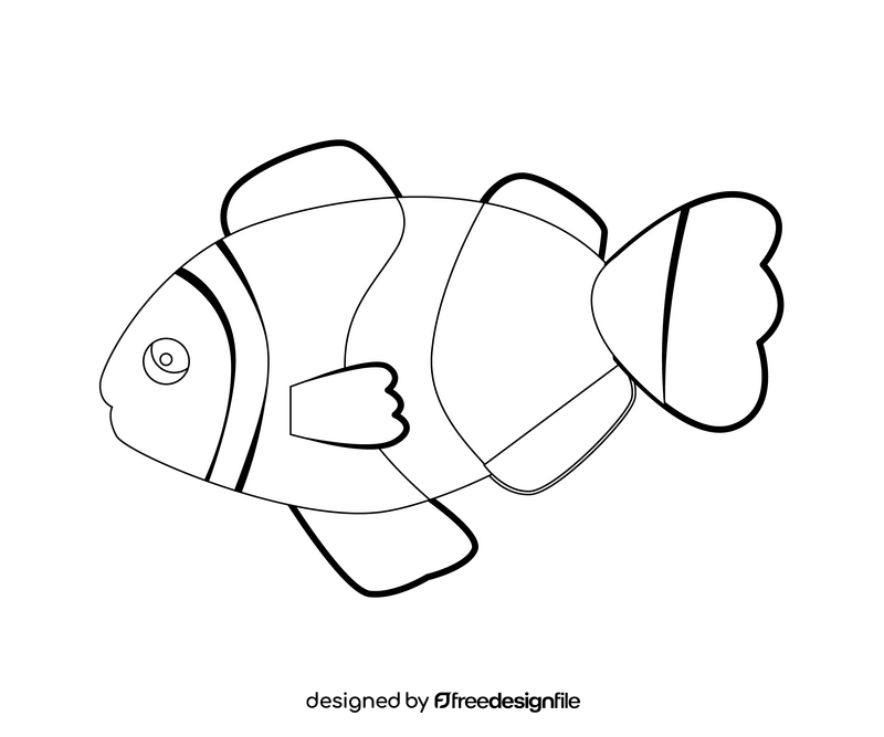 Free nemo fish black and white clipart