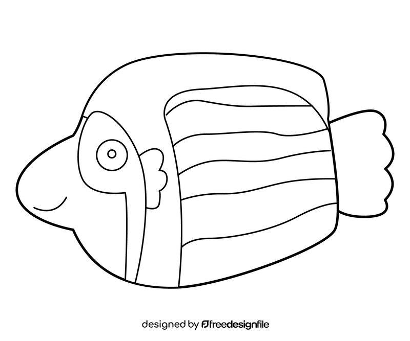 Free fish black and white clipart
