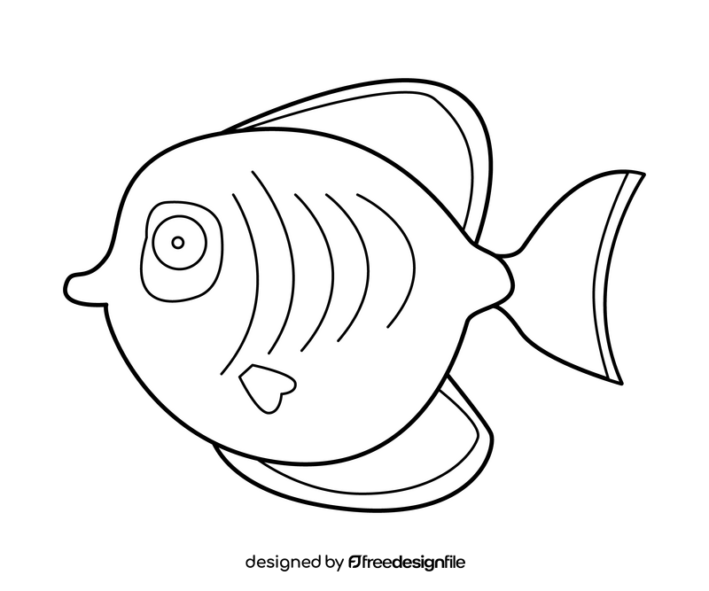 Fish free black and white clipart