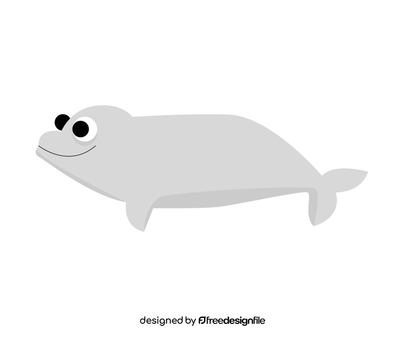 White whale drawing clipart