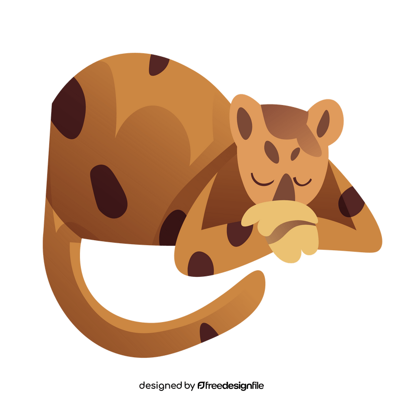 Cartoon leopard sleeping clipart