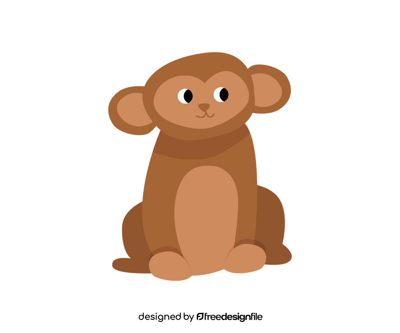 Cute monkey drawing clipart