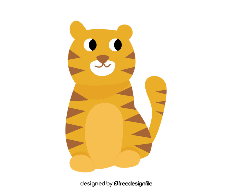 Cute baby tiger clipart