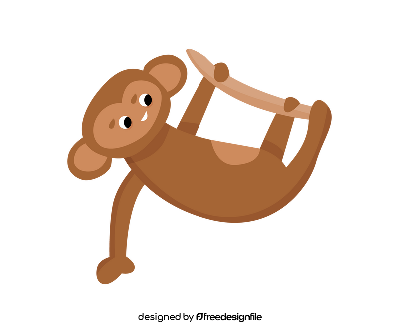 Cartoon monkey on a branch clipart