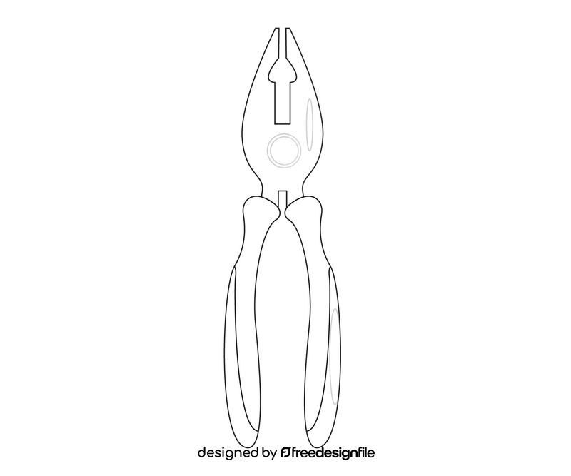 Pliers black and white clipart