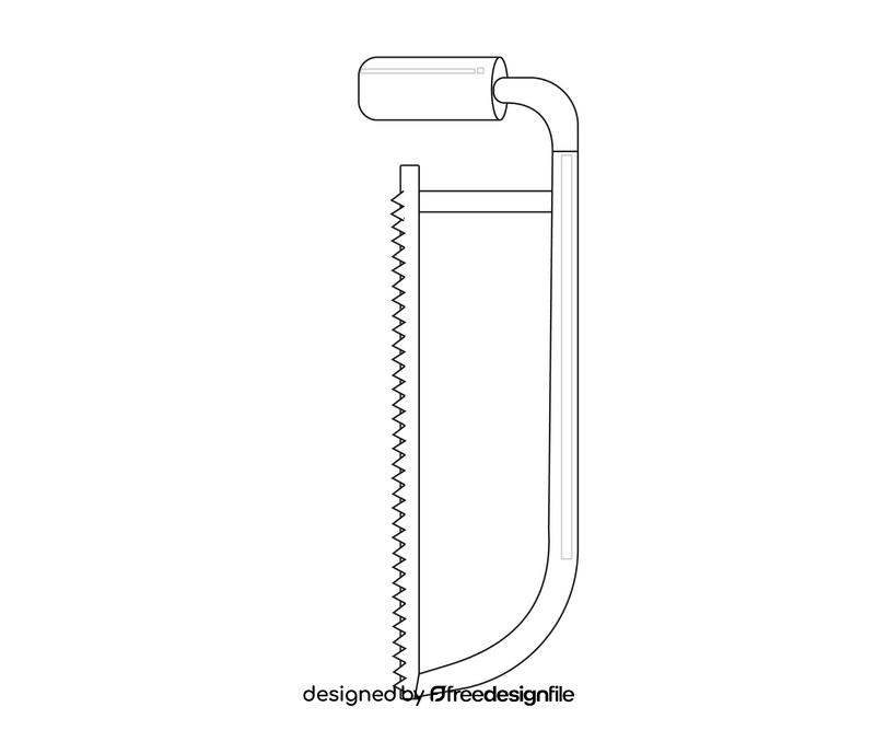 Hacksaw black and white clipart