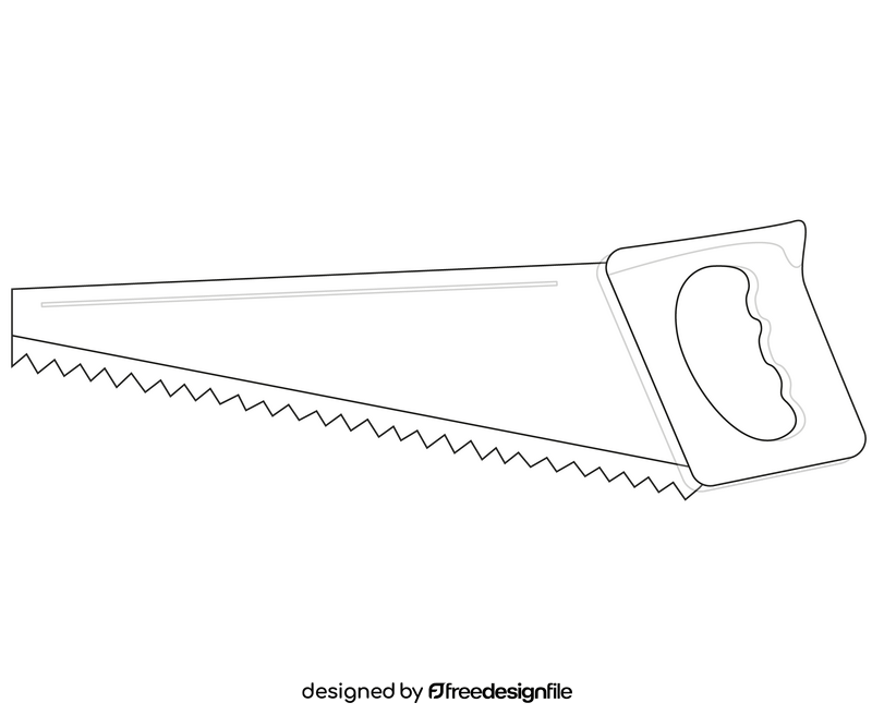 Handsaw cartoon black and white clipart