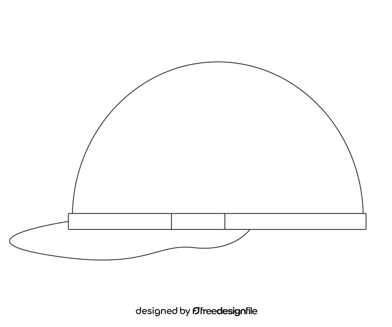 Work safety helmet black and white clipart