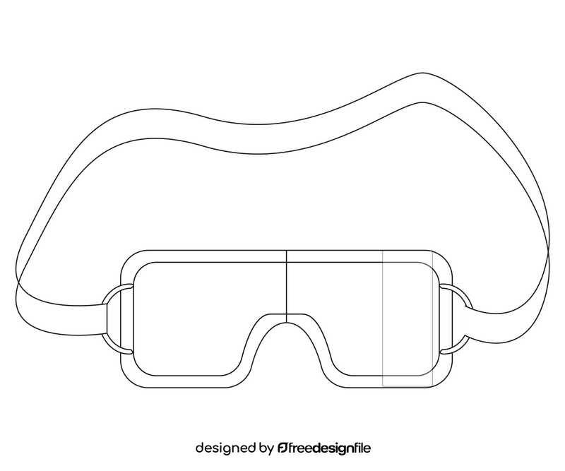 Safety glasses illustration black and white clipart