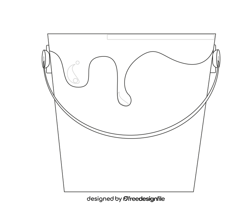 Bucket black and white clipart