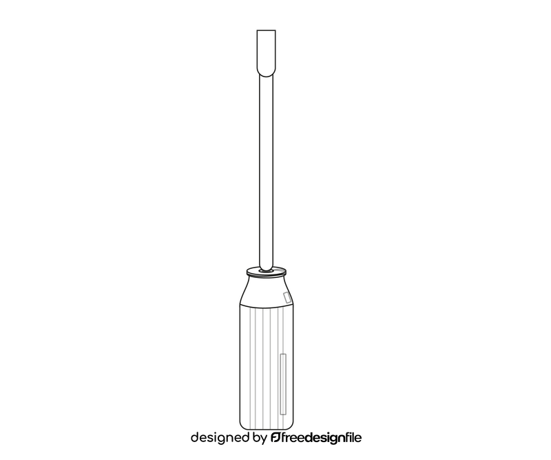 Screwdriver drawing black and white clipart
