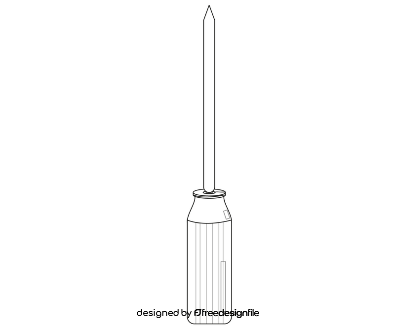 Screwdriver illustration black and white clipart