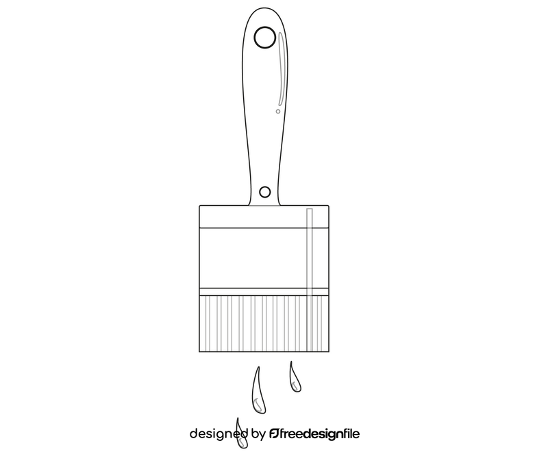 Paint brush cartoon black and white clipart