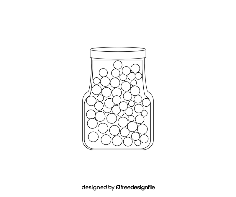 Canned peas cartoon black and white clipart