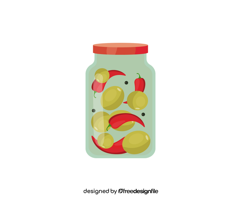 Canned tomatoes and chili peppers clipart