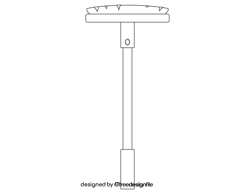 House cleaning brush black and white clipart