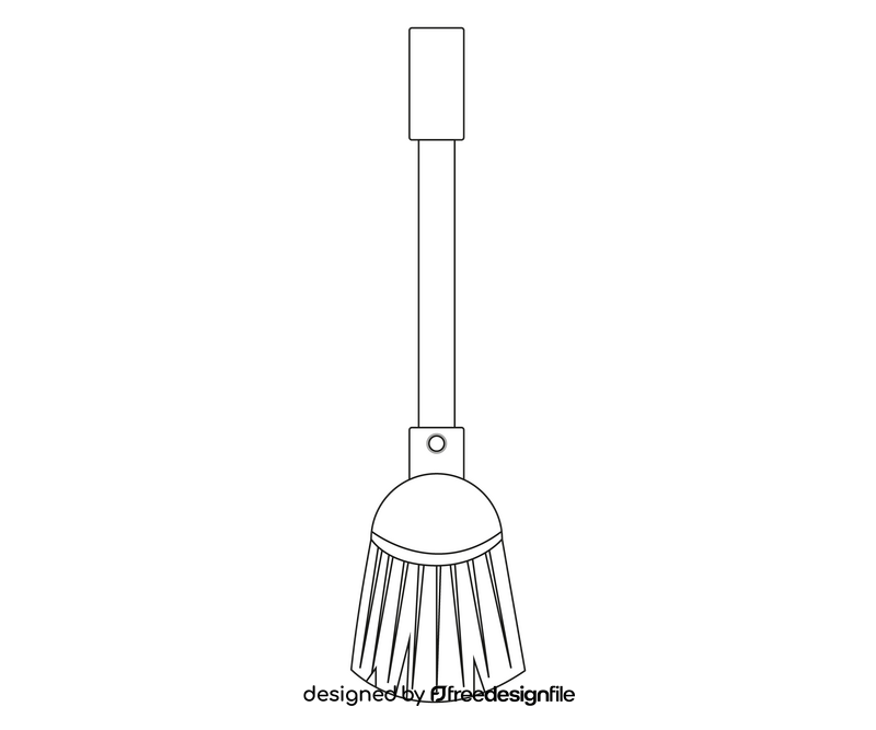 Free broom black and white clipart