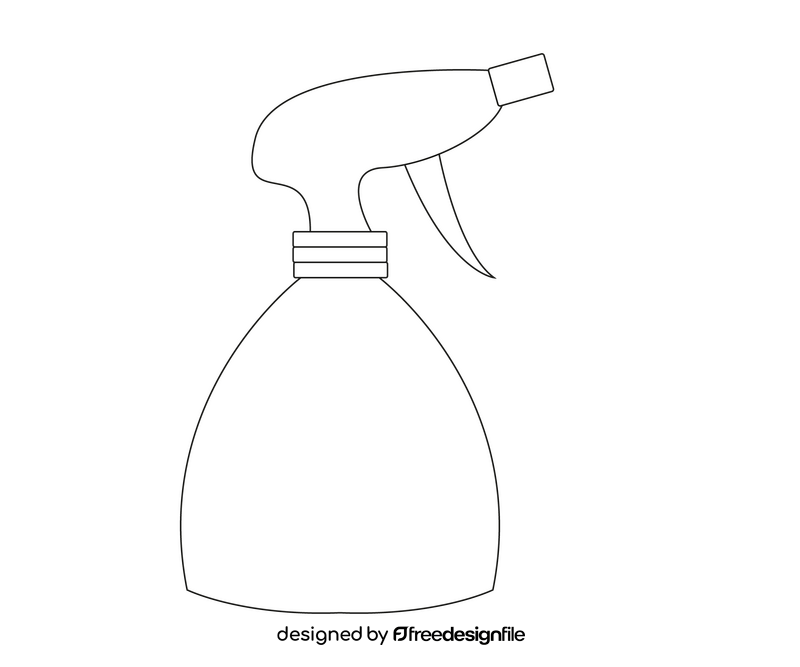 Spray bottle drawing black and white clipart