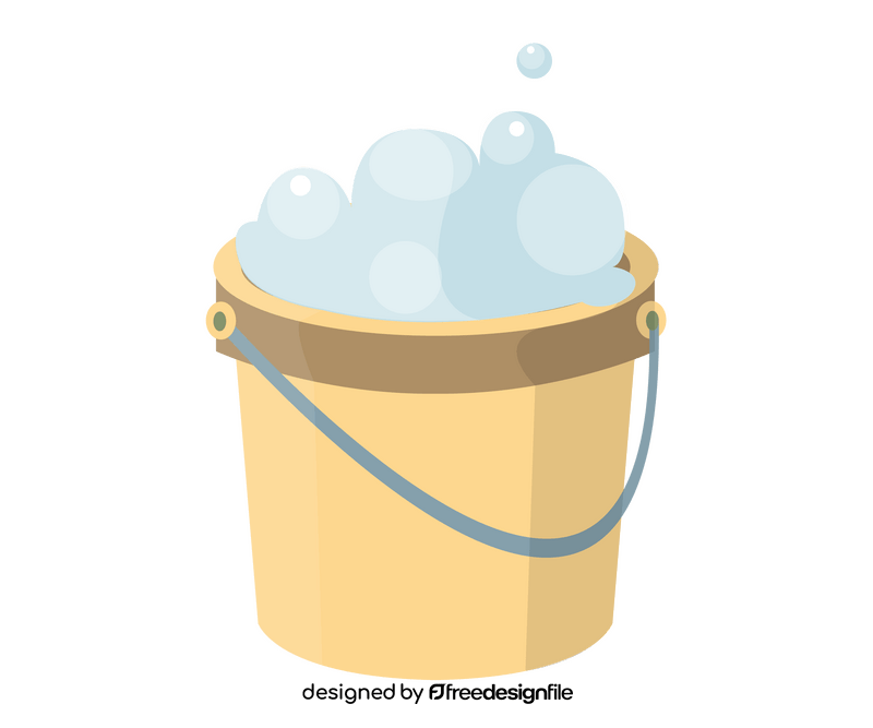 Bucket of water with cleaning chemicals clipart