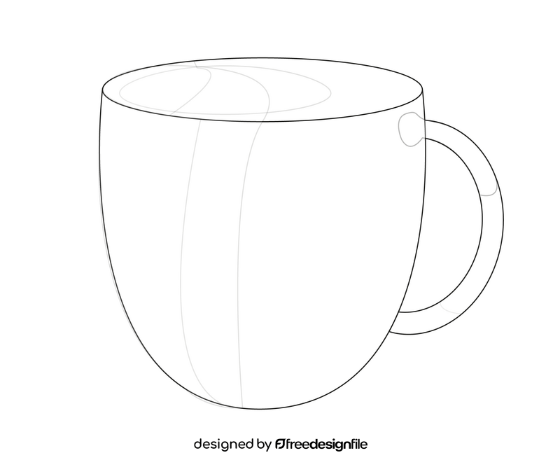 Cup black and white clipart