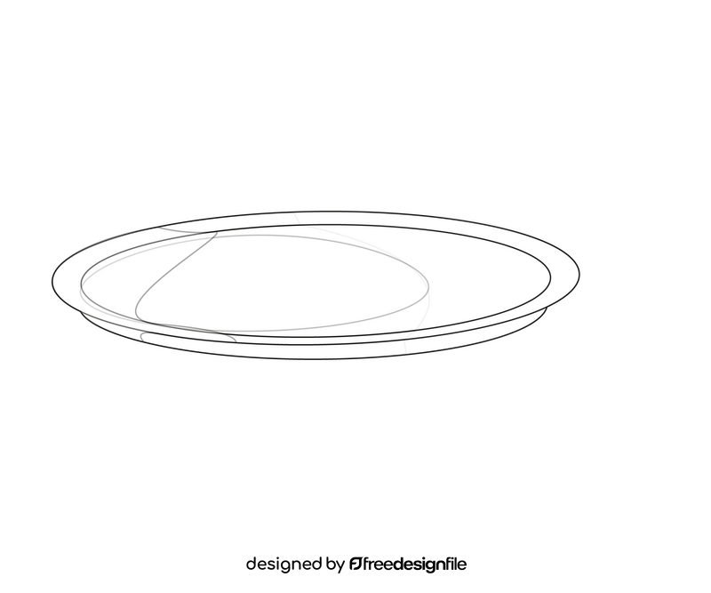 Free plate black and white clipart