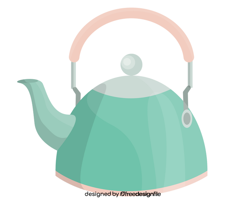 Green teapot drawing clipart