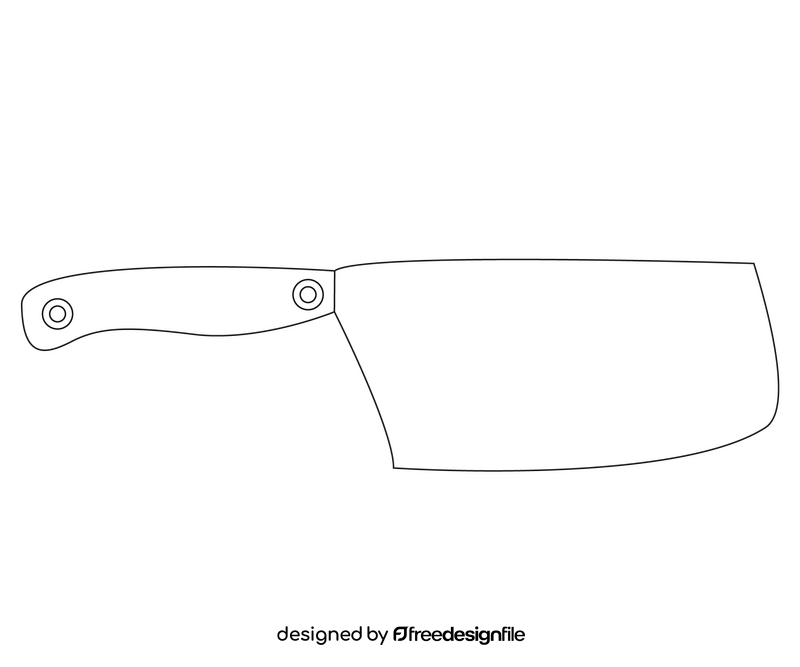 Knife illustration black and white clipart