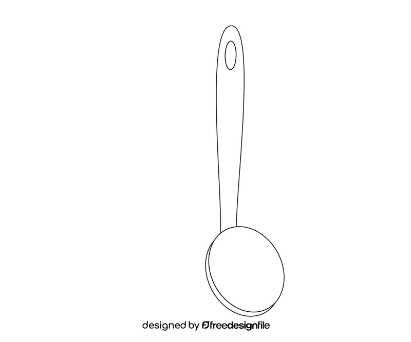 Ladle black and white clipart