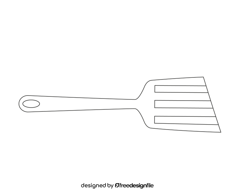 Kitchen shovel cartoon black and white clipart