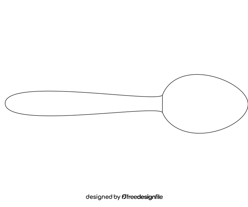 Free spoon black and white clipart