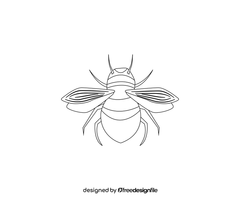 Bee black and white clipart