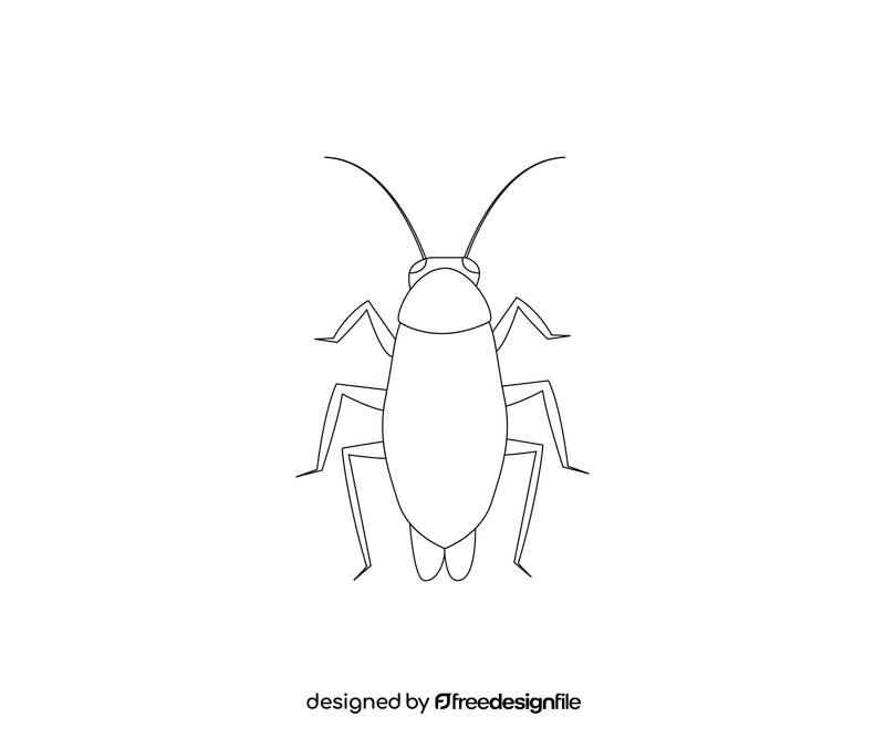 Cockroach black and white clipart