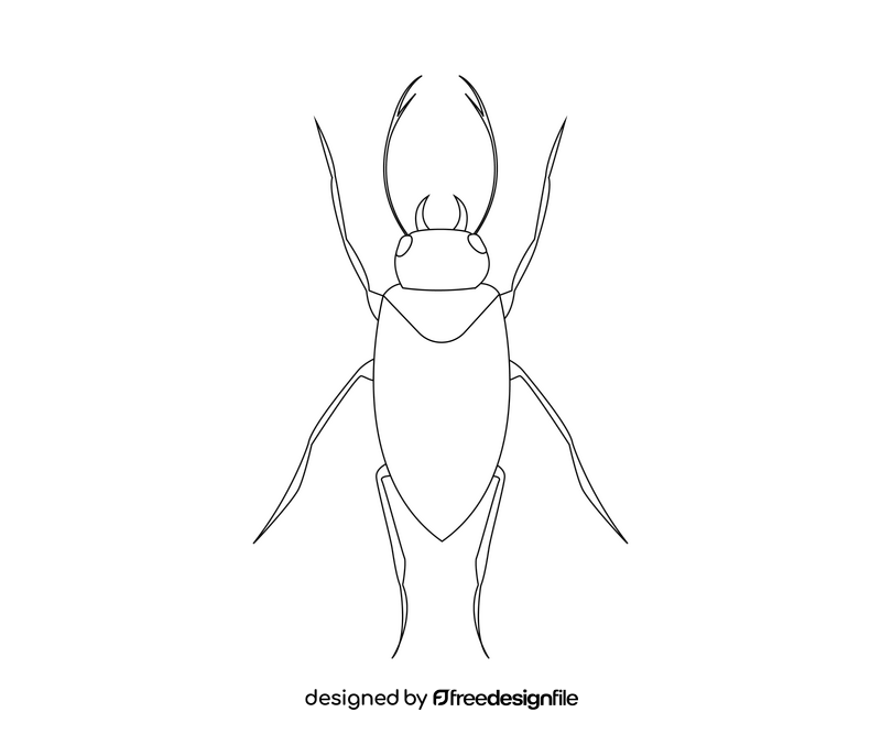 Bug black and white clipart