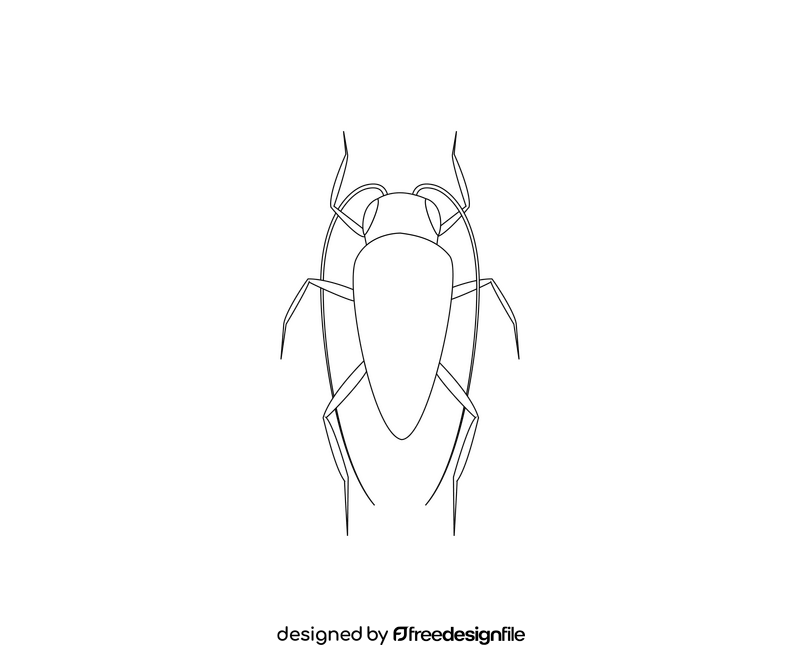 Bug black and white clipart