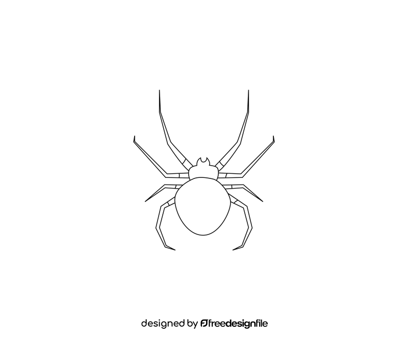 Spider black and white clipart