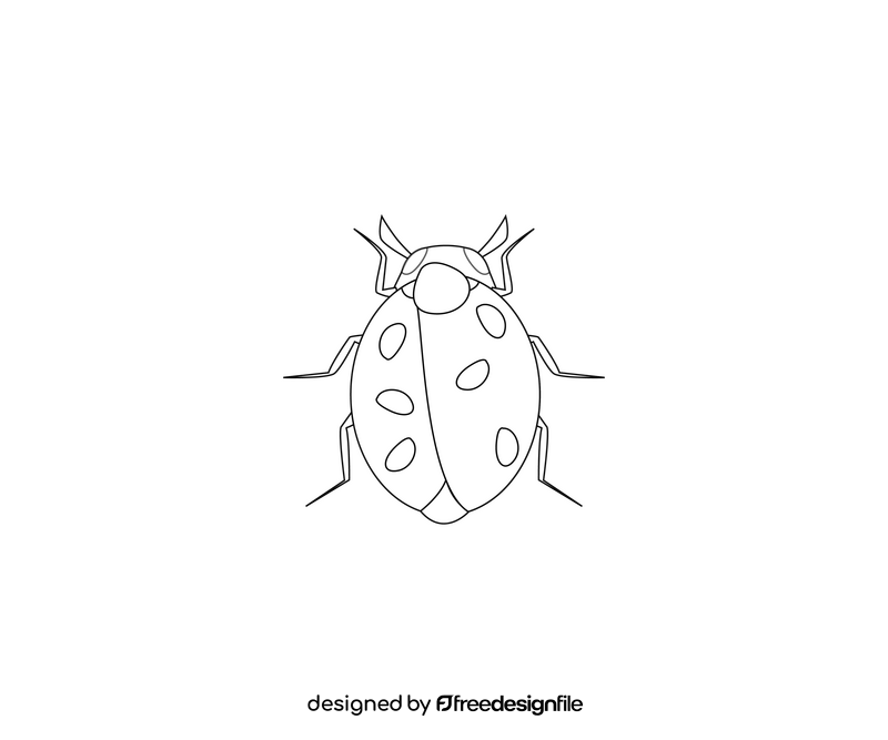 Ladybug black and white clipart