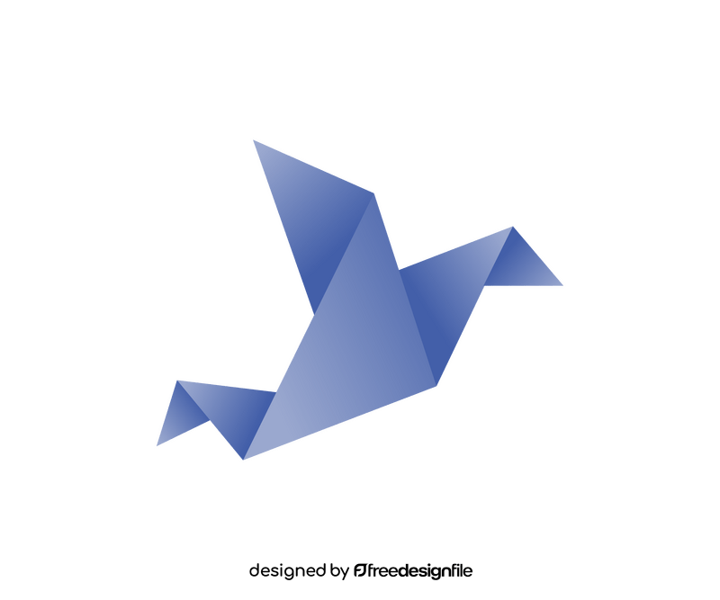 Blue origami bird clipart