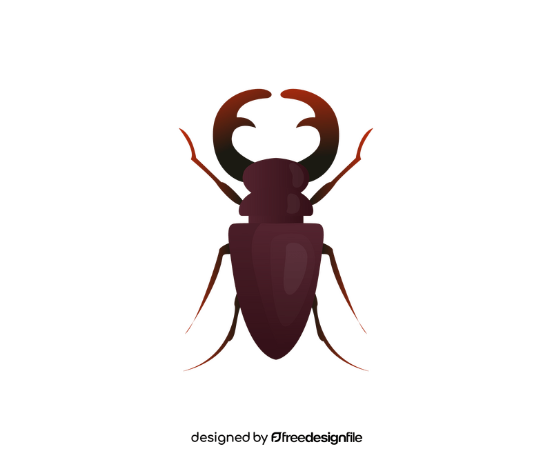 Stag beetle cartoon clipart